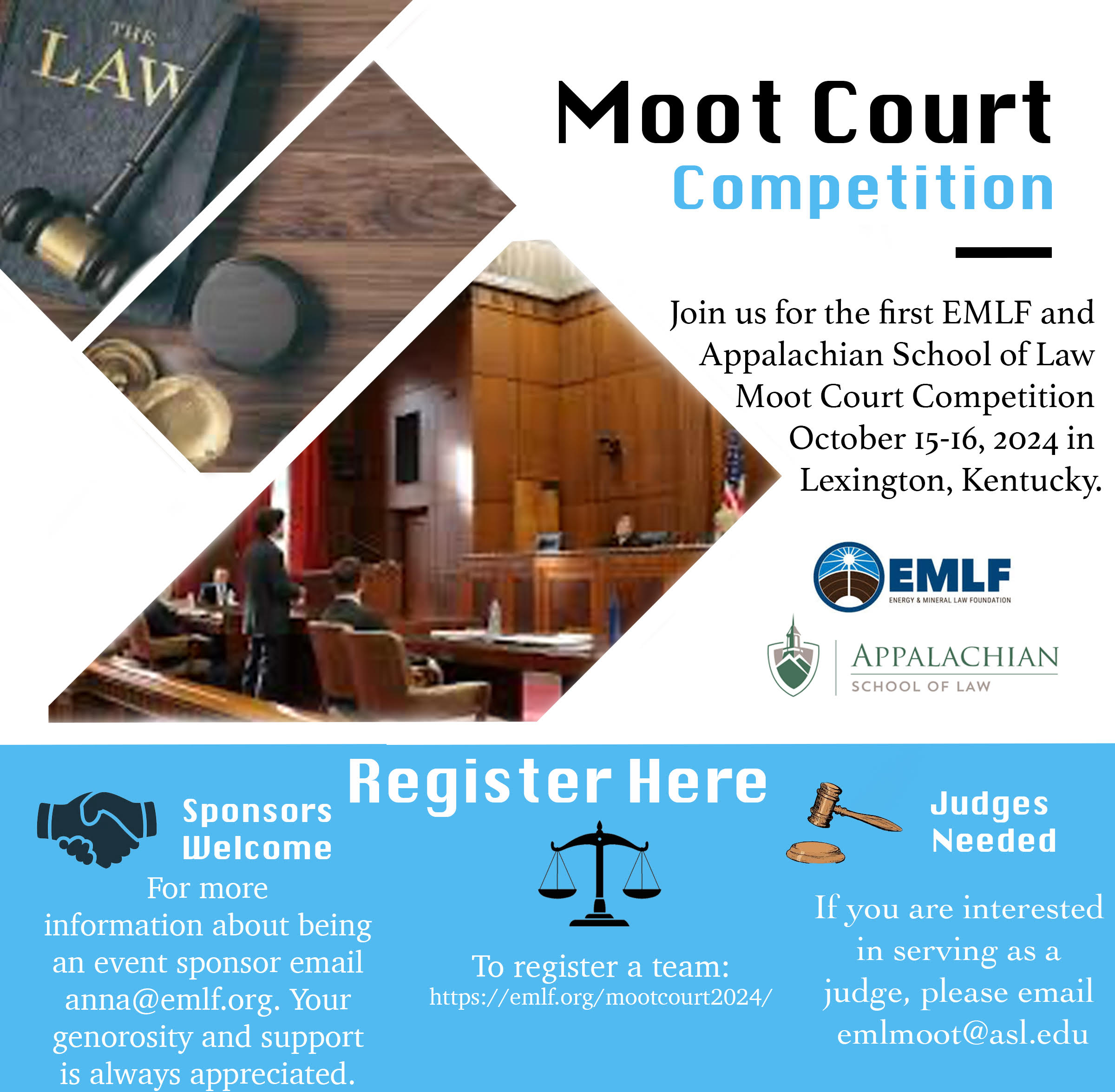 Join us for the first EMLF and Appalachian School of Law Moot Court Competition